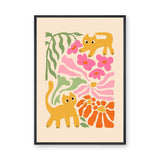 Cats And Flowers Kids Botanical Wall Art – Playful Floral Cats
