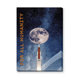 Celestial Typography Modern Wall Art – Rocket Moon Launch Print