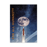 Celestial Typography Modern Wall Art – Rocket Moon Launch Print