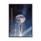 Celestial Typography Modern Wall Art – Rocket Moon Launch Print