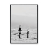 Champagne Ocean Surreal Wall Art – Black and White Peace Swim