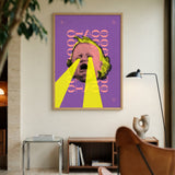 Chaos Crying Face Pop Art Wall Art – Purple Typography Portrait Print