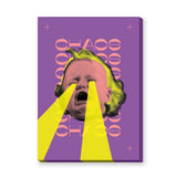 Chaos Crying Face Pop Art Wall Art – Purple Typography Portrait Print