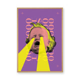 Chaos Crying Face Pop Art Wall Art – Purple Typography Portrait Print