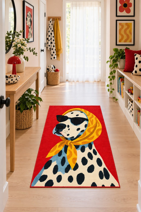 Character Kids Area Rug – Orange in a hallway