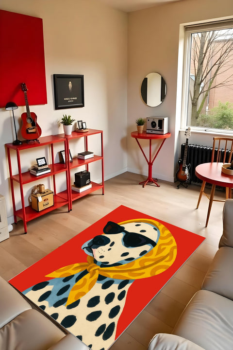 Character Kids Area Rug – Orange in a living room
