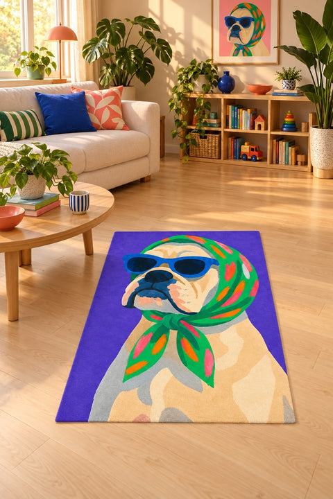 Character Kids Area Rug – Pink in a living room