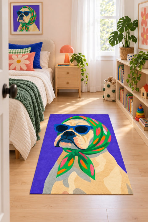 Character Kids Area Rug – Pink in a bedroom