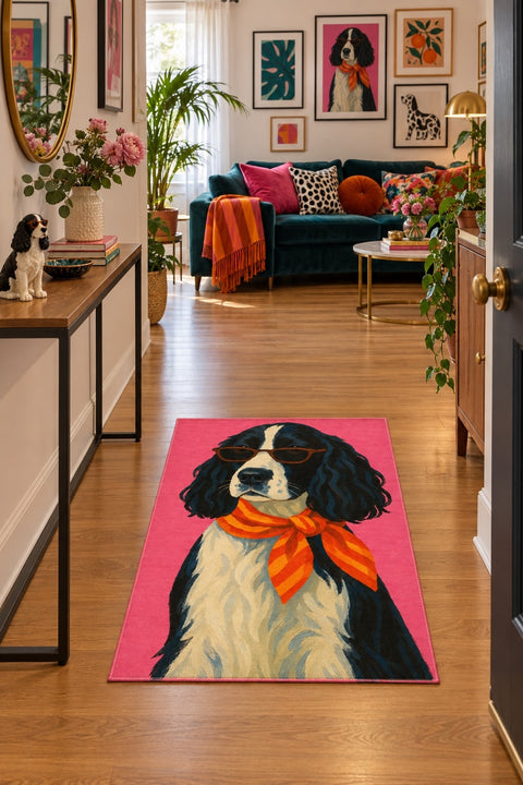 Character Kids Area Rug – Red in a hallway