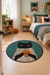 Character Kids Round Rug – Green in a bedroom