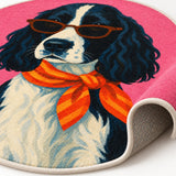 Character Kids Round Rug – Pink – texture close-up