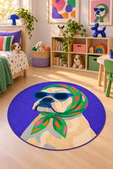 Character Kids Round Rug – Purple in a nursery