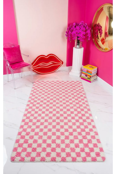 Checkerboard Kids Area Rug in a living space