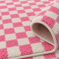 Checkerboard Kids Area Rug – texture close-up