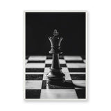 Chess King Modern Minimalist Wall Art – Dramatic Black-and-White Photo