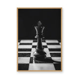 Chess King Modern Minimalist Wall Art – Dramatic Black-and-White Photo
