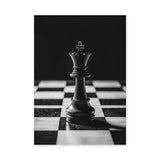 Chess King Modern Minimalist Wall Art – Dramatic Black-and-White Photo
