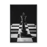 Chess King Modern Minimalist Wall Art – Dramatic Black-and-White Photo