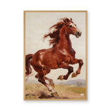 Chestnut Horse Traditional Wall Art – Brown Horse in Earthy Landscape