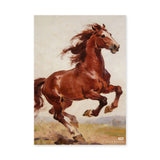 Chestnut Horse Traditional Wall Art – Brown Horse in Earthy Landscape