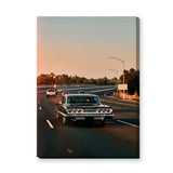 Chevrolet Impala Vintage Wall Art – Classic Sunset Freeway Drive