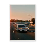 Chevrolet Impala Vintage Wall Art – Classic Sunset Freeway Drive