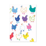 Chicken Kids Wall Art – Colorful Hand-Drawn Hen Pattern