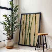 Chinese Calligraphy Bamboo Minimal Home Art Wall Poster Print