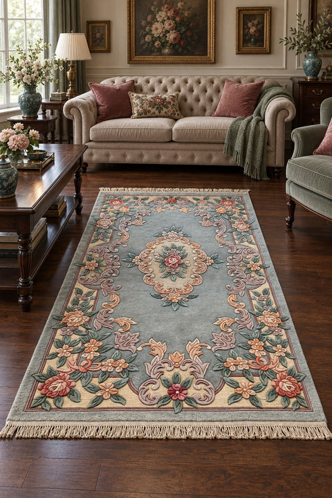 Chinese Traditional Area Rug in a living room