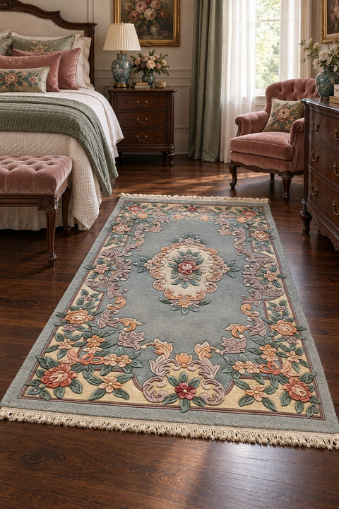 Chinese Traditional Area Rug in a bedroom
