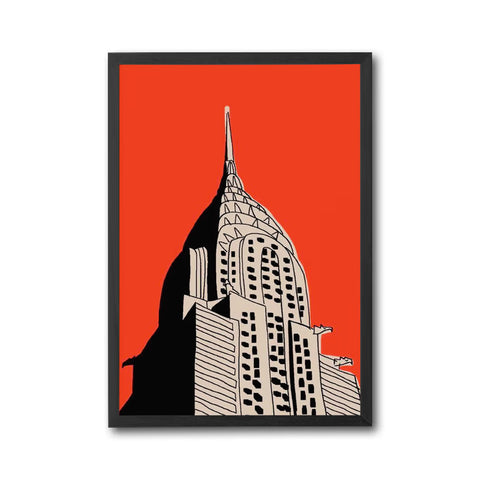 Chrysler Building Pop Art Décor Poster – Colorful New York City Wall Print