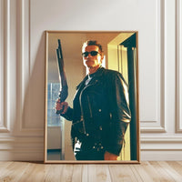 Cinematic Action Movie Wall Décor Wall Poster – Leather Jacket Gunman Print