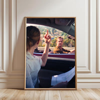 Cinematic Car Interaction Scene Wall Poster – Dramatic Movie Style Home Wall Print