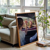 Cinematic Car Interaction Scene Wall Poster – Dramatic Movie Style Home Wall Print