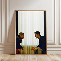 Cinematic Conversation Wall Décor Print – Dramatic Two Men Scene Print