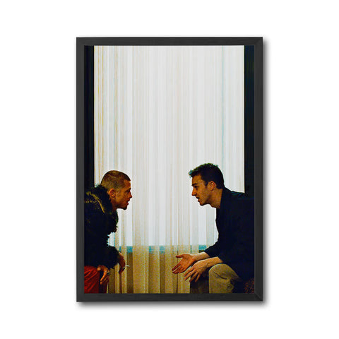 Cinematic Conversation Wall Décor Print – Dramatic Two Men Scene Print