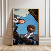 Cinematic Crime Movie Wall Décor Print – Two Men in Suits with Guns Print