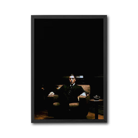 Cinematic Dark Room Wall Décor Print – Moody Man Sitting Photography Print