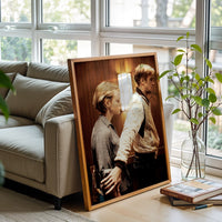 Cinematic Elevator Scene Wall Poster, Romantic Movie-Inspired Wall Décor