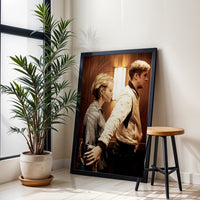 Cinematic Elevator Scene Wall Poster, Romantic Movie-Inspired Wall Décor