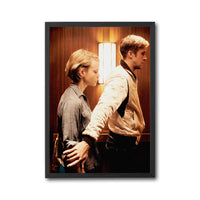 Cinematic Elevator Scene Wall Poster, Romantic Movie-Inspired Wall Décor