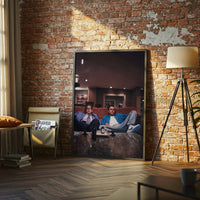Cinematic Lounge Scene Wall Poster – Relaxed Movie-Style Home Decor Print