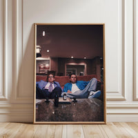 Cinematic Lounge Scene Wall Poster – Relaxed Movie-Style Home Decor Print