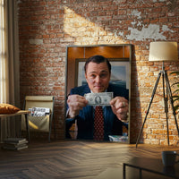 Cinematic Money Wall Print Poster – Man Holding Dollar Bill Print
