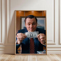 Cinematic Money Wall Print Poster – Man Holding Dollar Bill Print