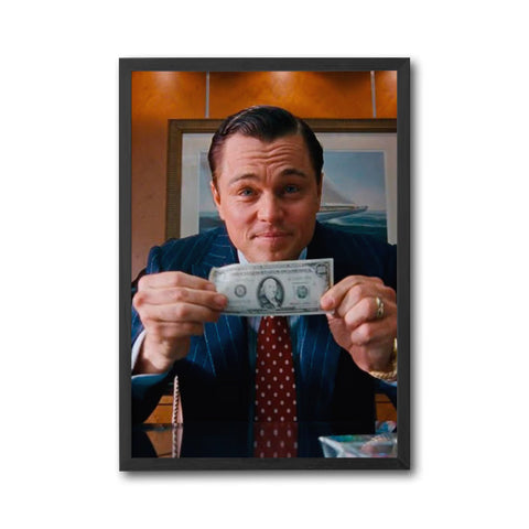Cinematic Money Wall Print Poster – Man Holding Dollar Bill Print