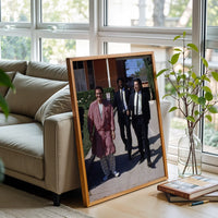 Cinematic Movie Scene Wall Décor Poster of Three Men in Suits