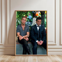 Cinematic Outdoor Scene Wall Print Two Men Sitting Landscape Print