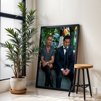 Cinematic Outdoor Scene Wall Print Two Men Sitting Landscape Print