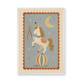 Circus Horse Nursery Wall Art – Moon and Stars Kids Print